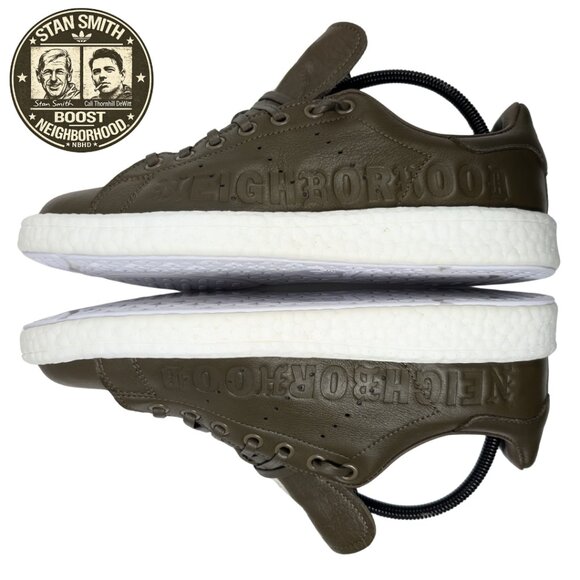 adidas Stan Smith Boost x NEIGHBORHOOD NBHD Olive Leather Mens 8 B37342 main image 7